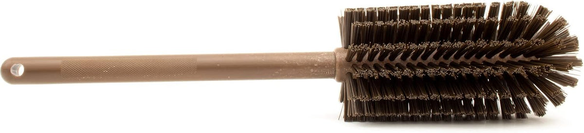 SPARTA Large Water Bottle Brush Ideal for Wide-Mouth Jars, Bottles and Tumblers, Dishwashing Tool with Handle for Home and Commercial Kitchens, Plastic, 16 Inches, Brown, (Pack of 4)
