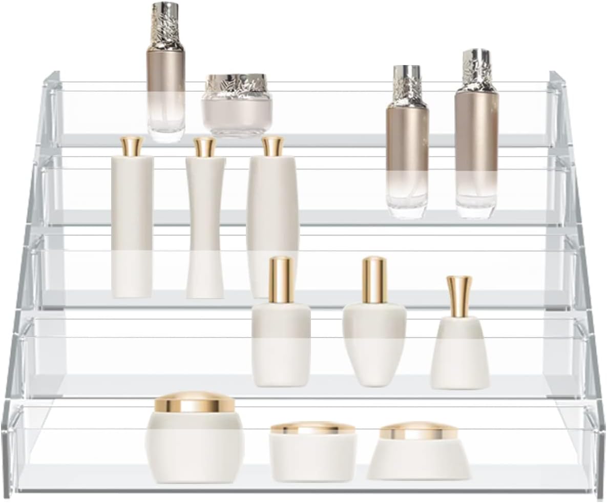 WUIVIUT Spice Rack Organizer For Cabinet, 1 4/5 in/Tier Acrylic Tiered Spice Shelf Can Storage Organizer for Kitchen Pantry Countertop