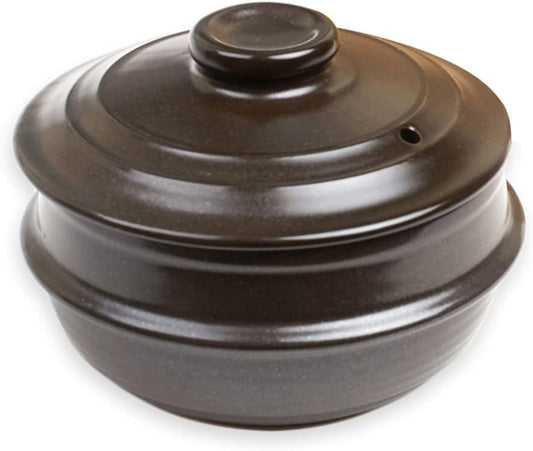 Crazy Korean Cooking Dolsot Korean Stone Bowl with Lid (No Trivet) (Size 4)