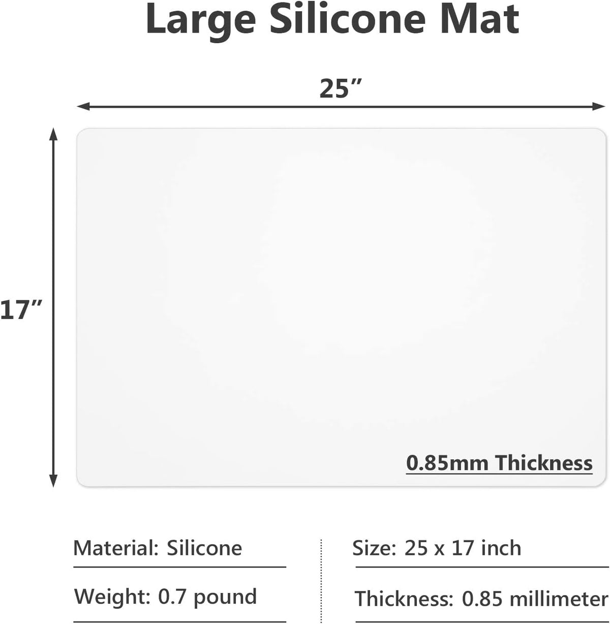 Gartful 2pcs Silicone Mats for Kitchen Counter, Large Heat Resistant Mat, 25 x 17 inches Countertop Protector, Non-Slip Placemat, Desk Saver Pad, Multipurpose Mat, Semi-Transparent