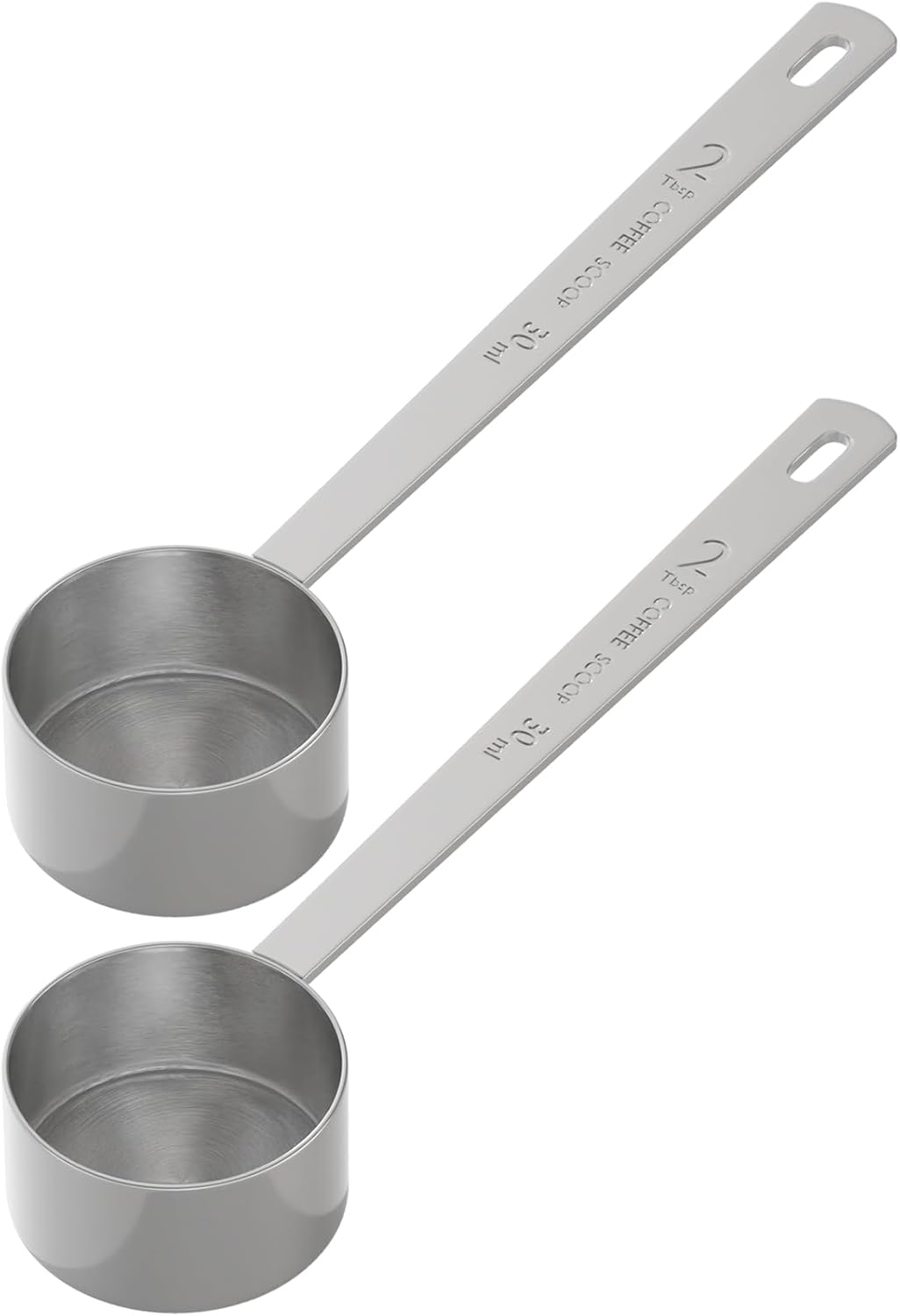 2PCS 2 Tablespoon Coffee Scoop, Long Handle Measuring Spoon, Two tbsp (30ml, 1/8cup) Stainless Steel Scooper