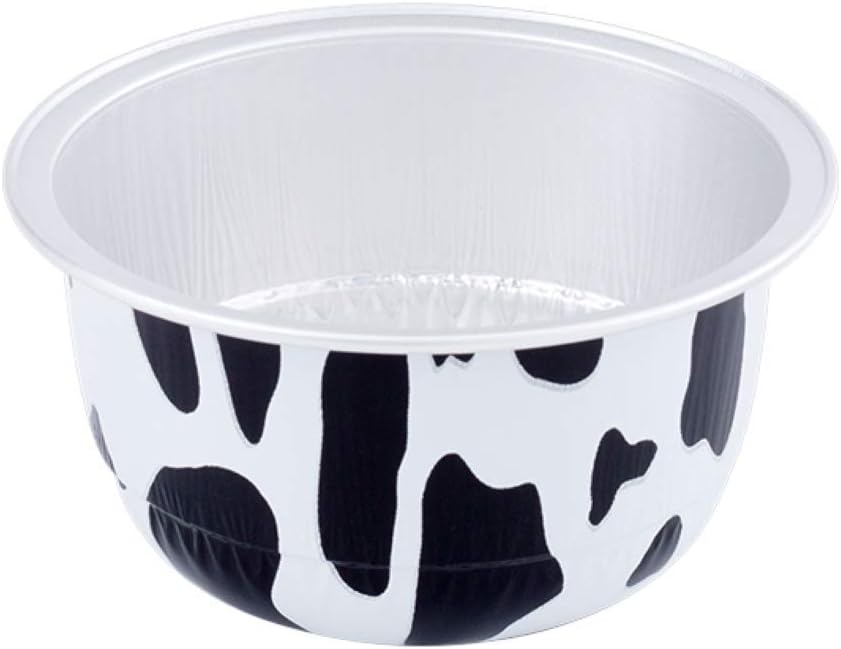KEISEN 3 2/5" 150ml 100/PK 6oz Disposable Aluminum Foil Cups for Muffin Cupcake Baking Bake Utility Ramekin Cup (cowline)