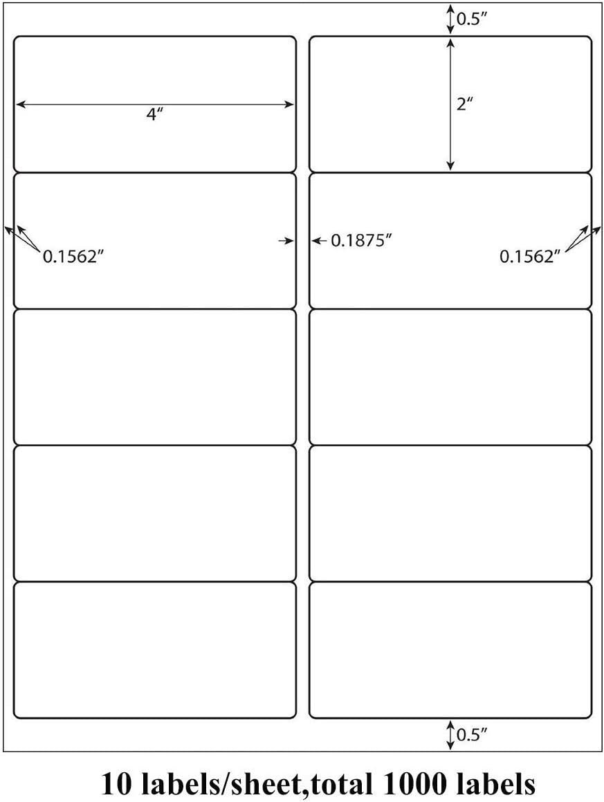 9527 Product 10 UP Sticker Labels,2x4 inches FBA Shipping Address Labels for Laser/Ink Jet Printer,Total 5000 Labels
