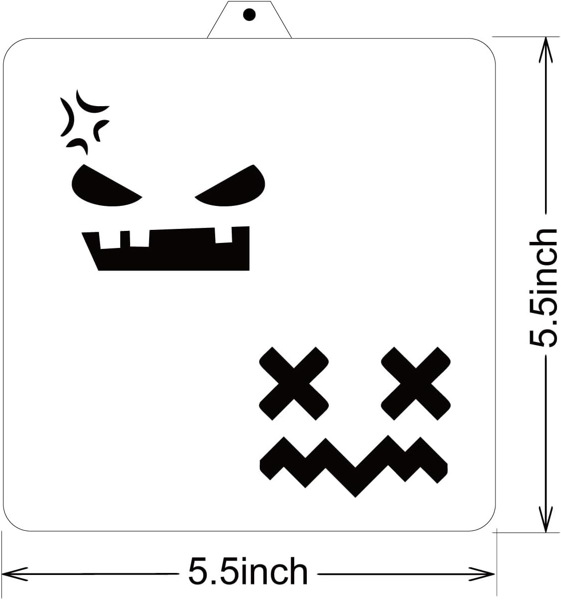 Halloween Ghost Faces Cookie Cutter and Stencil Set Bundle Kit PYO Cookies Paint Your Own Diy Bakery Fondant Sugar Happy Birthday Wedding Baby Candle Kids Painting Coloring Pages Comb (Ghost Faces)