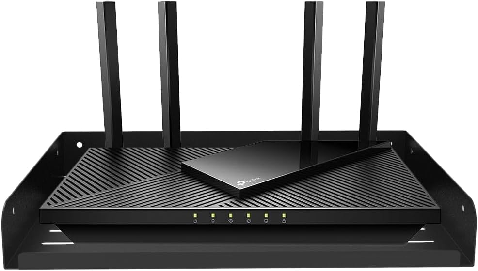 JINGCHENGMEI Metal Floating Wall Mounted Shelf Bracket for AV, TV Accessories, WiFi Router, TV Box, Cable Boxes, DVD Player, Games Consoles or Other Small Projectors (12 inches Width)