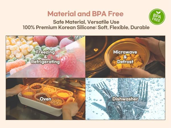 Microwave Silicone Steamer for Baby Food, Made In Korea, Oven & Dishwasher Safe to 482°F, Easy Clean, Microwave Pot with Handle & Lid, 100% Food Grade Steamer Bowl (Creme Brulee, 19oz (550ml))