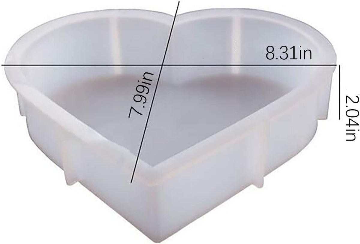 Resin Silicone Molds Large Heart Hexagon Resin Molds Deep Epoxy Resin Mold for Flowers Preservation Resin Art Resin Casting DIY (A-Heart)