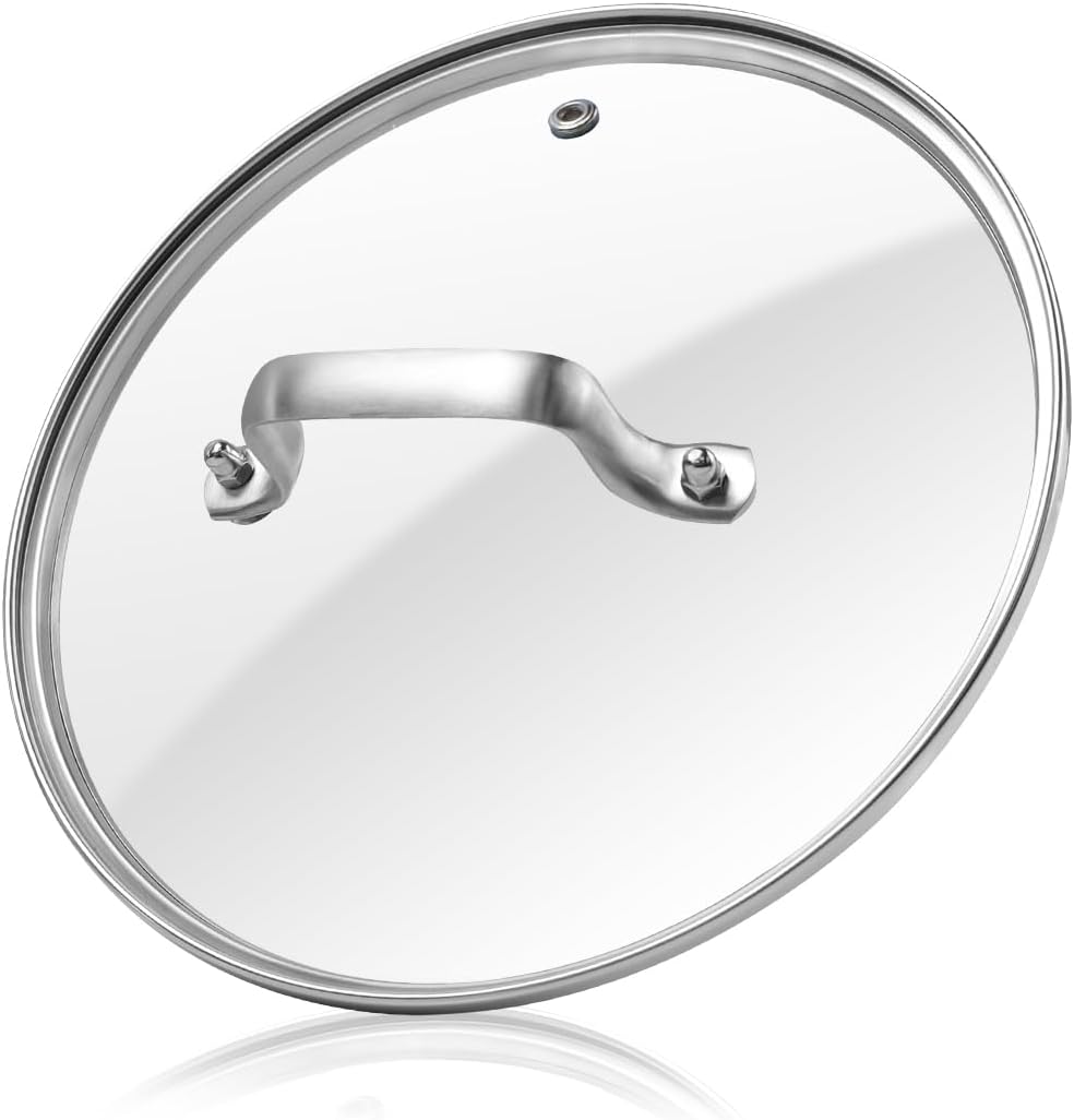 Antrader Tempered Glass Lid,8" Glass Covers for Pots,Pans and Skillets,1Set,Clear