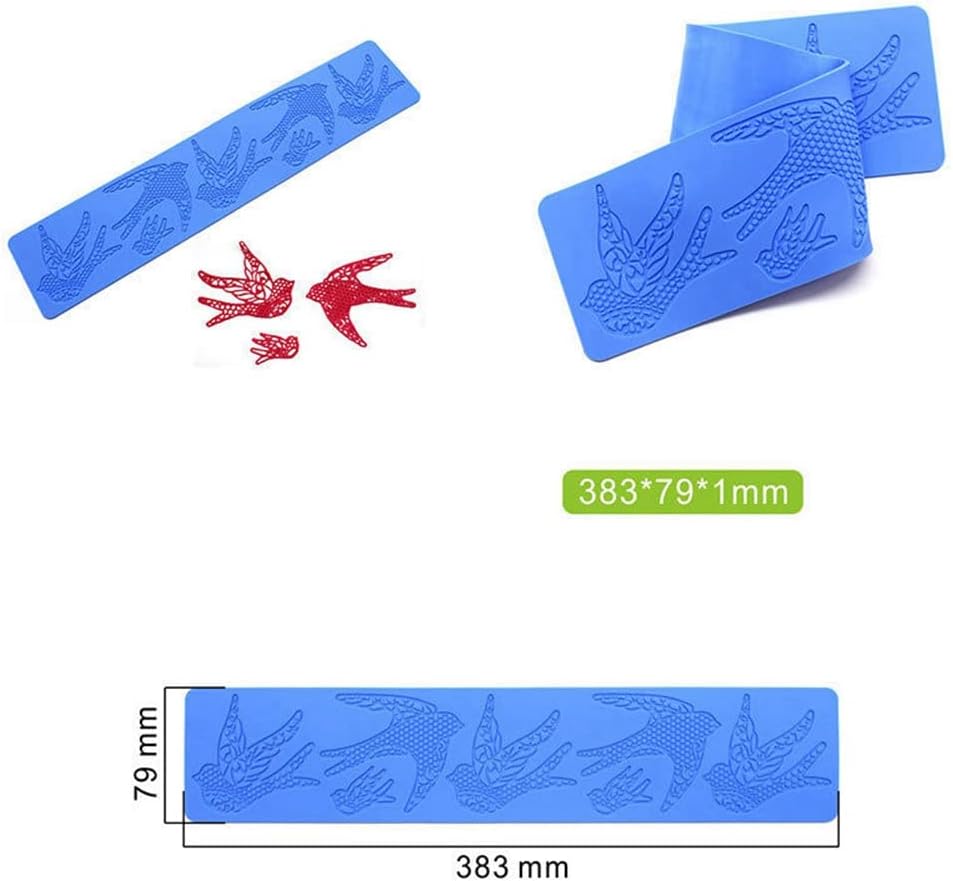 3D Bird Silicone Mold for Cupcake Fondant Lace Pad Cake Decorating - Embossing Mat Sugar Lace Pad Baking Tools