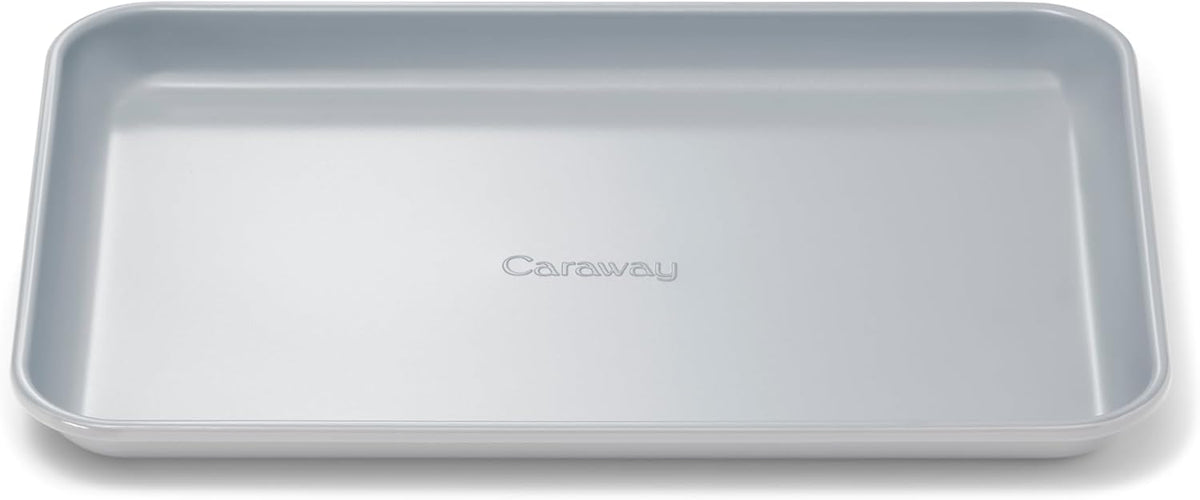 Caraway Nonstick Ceramic Small Baking Sheet (9x13”) – Non-Toxic, PTFE & PFOA Free – Oven Safe – Aluminized Steel Core – Mini Sheet Pan for Baking, Roasting & More - Gray