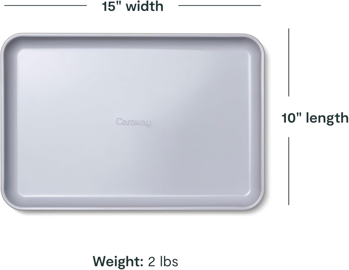 Caraway Non-Stick Ceramic Baking Sheet - Naturally Slick Ceramic Coating - Non-Toxic, PTFE & PFOA Free - Perfect for Baking, Roasting, and More - Medium (15" x 10") - Black