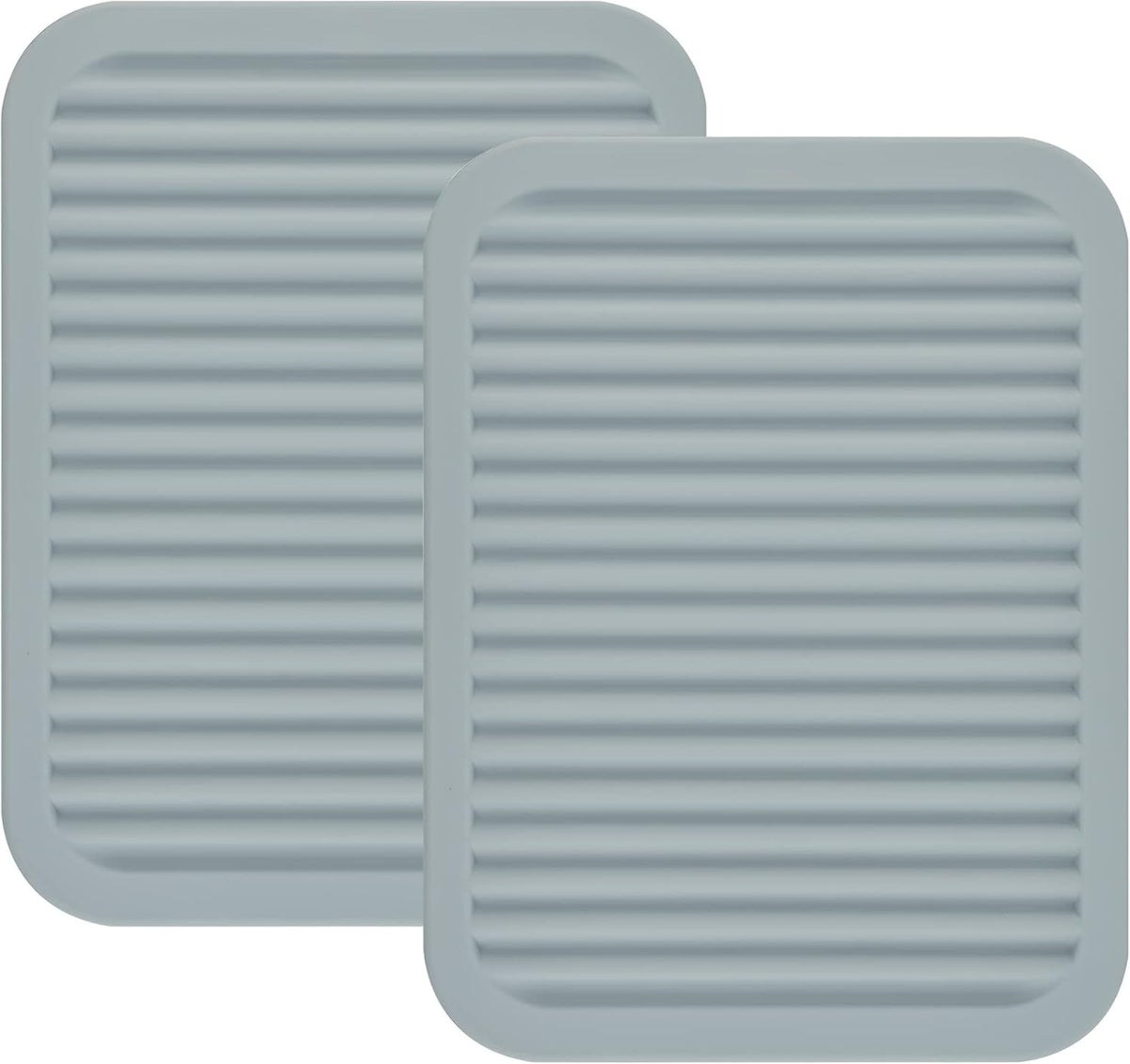 Smithcraft Silicone Trivets Mats for Hot Dishes and Hot Pots, Hot Pads for Countertops, Tables, Pot Holders, Spoon Rest Small Drying Mats Set of 2 Many Colors for Your Choose (Light Grey)