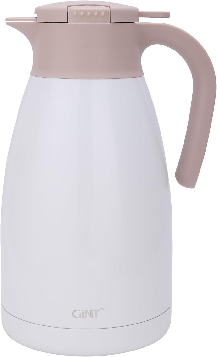 GiNT 2.2L / 74Oz Thermal Coffee Carafe, Insulated Stainless Steel Coffee Carafes for Keeping Hot/Double Walled Vacuum Thermal Carafe (White)