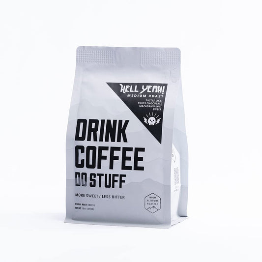 Drink Coffee Do Stuff, Blend, 2 Pound Bag, Whole Bean, Medium Roast, Sweet, Chocolate, Caffeine, Organic, Lake Tahoe Coffee (Hell Yeah!)
