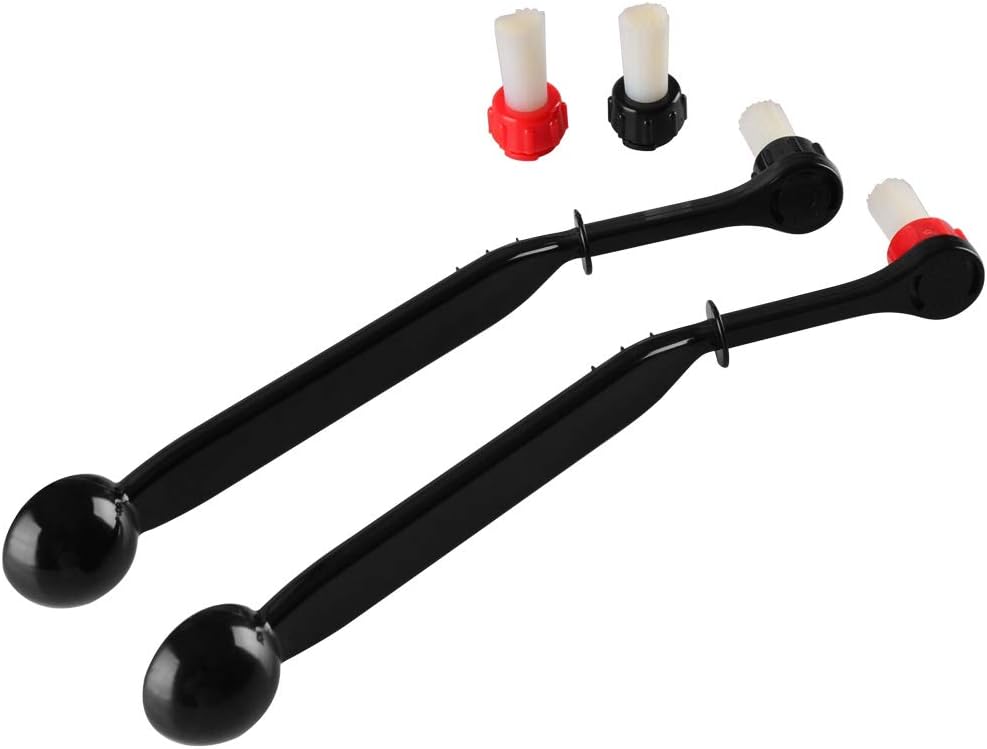Espresso Machine Cleaning Brush Kit - CAFEMASY 2 Pieces Coffee Cleaning Brush with Spoon and 2 Pieces Detachable Brush Head for Coffee Grinder and Espresso Cleaning