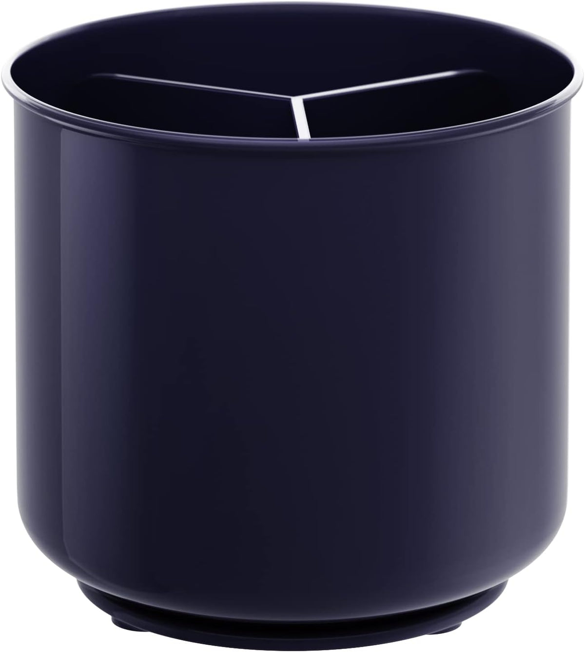 Plastic Rotating Extra Large Utensil Holder Crock with No-Tip Weighted Base, Removable Divider, And Gripped Insert - Dishwasher Safe Kitchen Utensil Holder For Kitchen Counter: Blue Utensil Caddy
