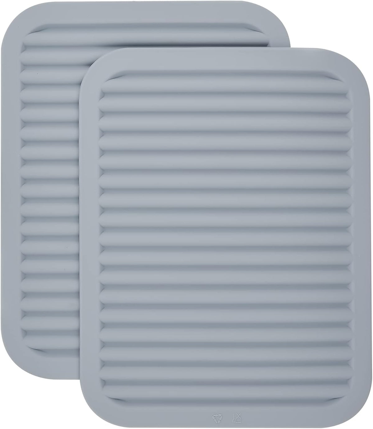 Silicone Trivets for Hot Dishes, Trivet Mat-Hot Pads for Kitchen-Versatile Trivet Mat for Hot Pots&Pans-Heat Resistant Mats for Counter&Table, Pot Holders Drying Mat (9x12) Pack 2 Light Grey
