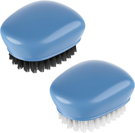 SXhyf Vegetable Brush Scrubber for Food [Black Stiff Bristles Brush + White Soft Bristles Brush] Potato Scrubber, Dishwasher Safe Veggie & Fruit Cleaning Brush for Mushrooms, Carrots, Lemons, Eggs