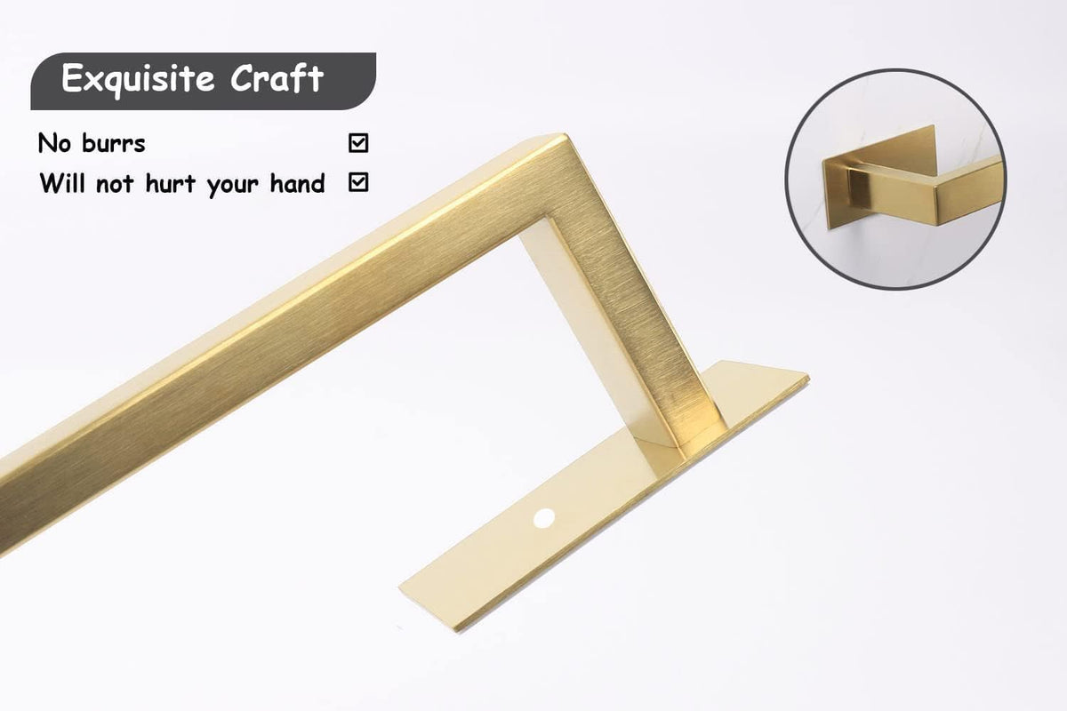 Bathroom Towel Bar Self Adhesive, No Drilling Towel Rack Easy to Install,Hand Towel Holder Made of Premium Stainless Steel Sticky on Hand Towel Hanger for Kitchen, Toilet.(24IN, Gold)
