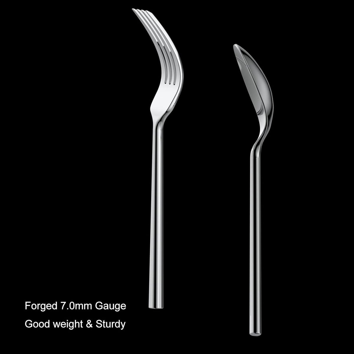 Alata Potter 45-Piece Forged Stainless Steel Flatware Set Cutlery Set,Service for 8,Silver Finish,Dishwasher Safe