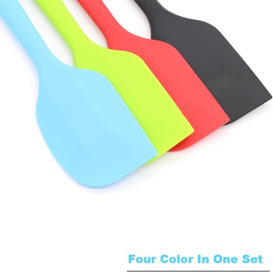 4-Piece Silicone Spatula, Heat-Resistant Non-stick Rubber Spatulas with Stainless Steel Core