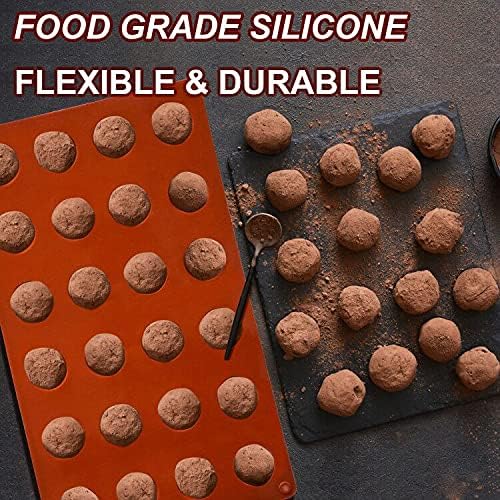 Mini 24-Cavity Semi Sphere Silicone Molds Non-Stick, 2 Packs Half Sphere Silicone Baking Molds for Making Jelly, Chocolates and Cake