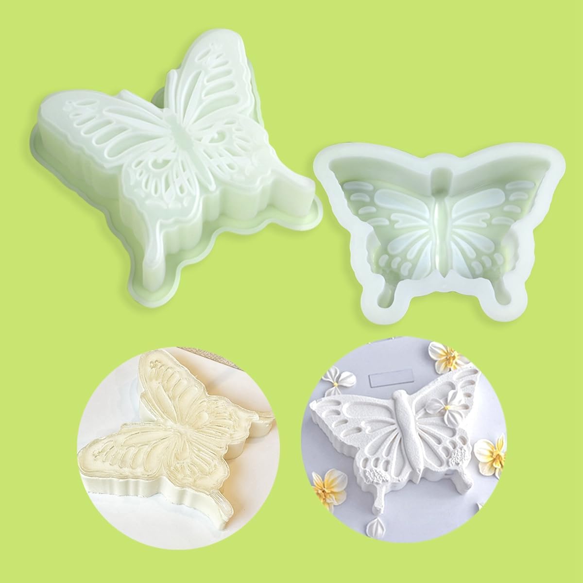 mostsom 3D Butterfly Design Silicone Mousse Mold DIY Dessert Pudding Chocolate Mould Wedding Cake Decorating Tools Bakeware (A_ Butterfly)