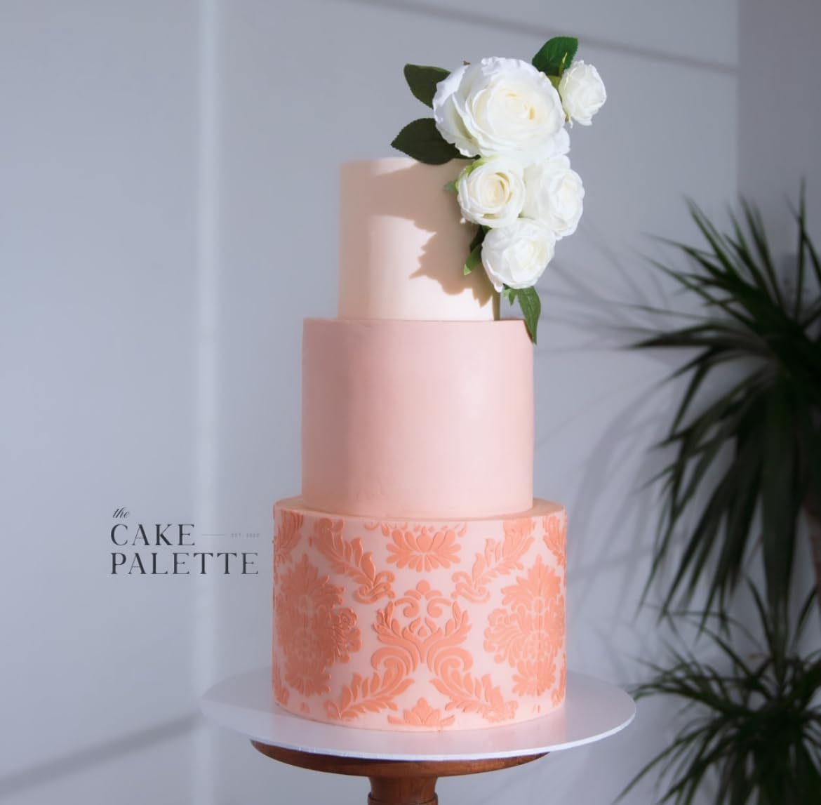 Cake Decorating Stencil for Tall Buttercream Cake, Royal Icing, Ganache, Paint, Airbrush (Madani)