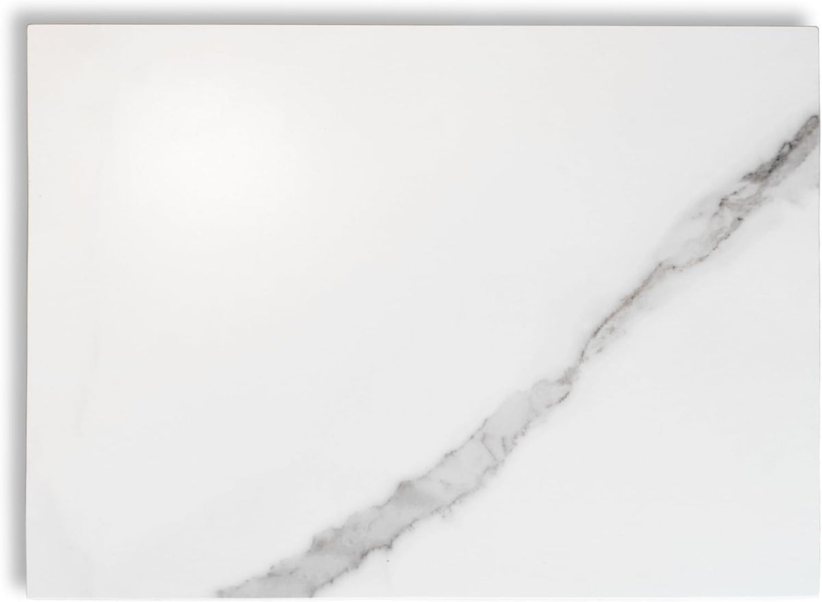 Multi-Purpose Pastry Marble Design Stone Tray Cutting Board Slab With Non-Slip Feet,Stone Cheese Pastry Board,Marble Serving Tray, Easy To Clean(16" x 12") (XR902, 16 * 12)