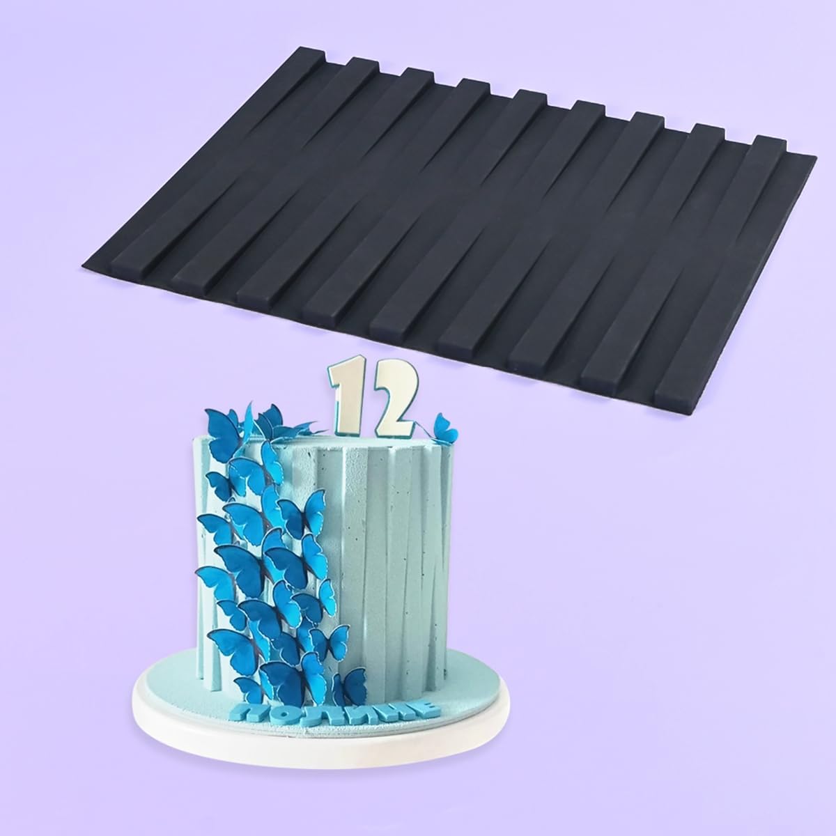 mostsom Silicone Lace Mold for Fondant Piano Key Pattern Embossing Mat for Cake Decorating, Chocolate, Clay, Resin - Flexible Reusable DIY Craft Tool (C_Piano Key)