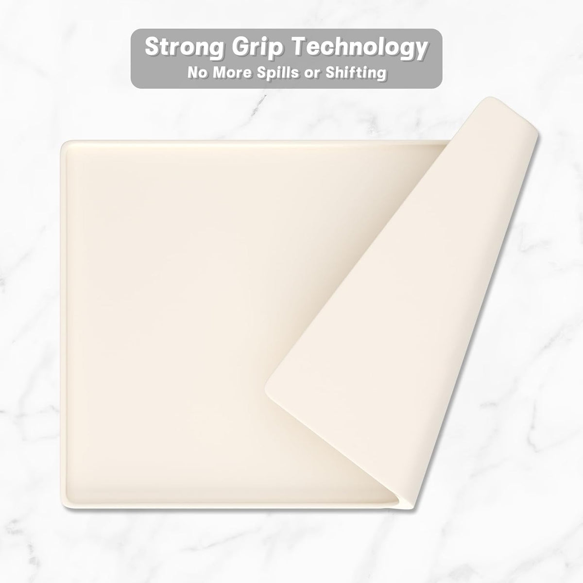 Rnivvi Silicone Coffee Mat, 16" x 24" Waterproof Raised Edge Coffee Bar Mats for Espresso Machine Station Accessories, Heat Resistant Dish Drying Pad for Kitchen Counter, Rubber Bar Decor Pad, Beige