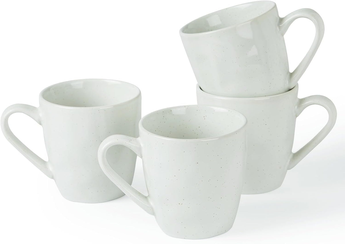 famiware Mars 4 Pieces Coffee Mug, 14 oz Tea Mug, Catering Mugs with Handle for Coffee, Tea, Cocoa, Milk, White