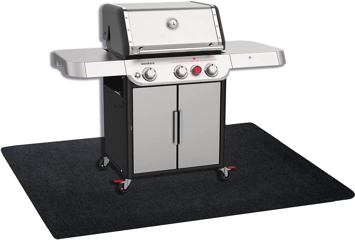 Under Grill Mat,Premium 36"x48"Absorbent Oil Protective mats for Deck &Patio,Grill Mat for Deck,Under Grill Floor Pad to Protect Deck,BBQ Mat for Under BBQ,Waterproof,Reusable