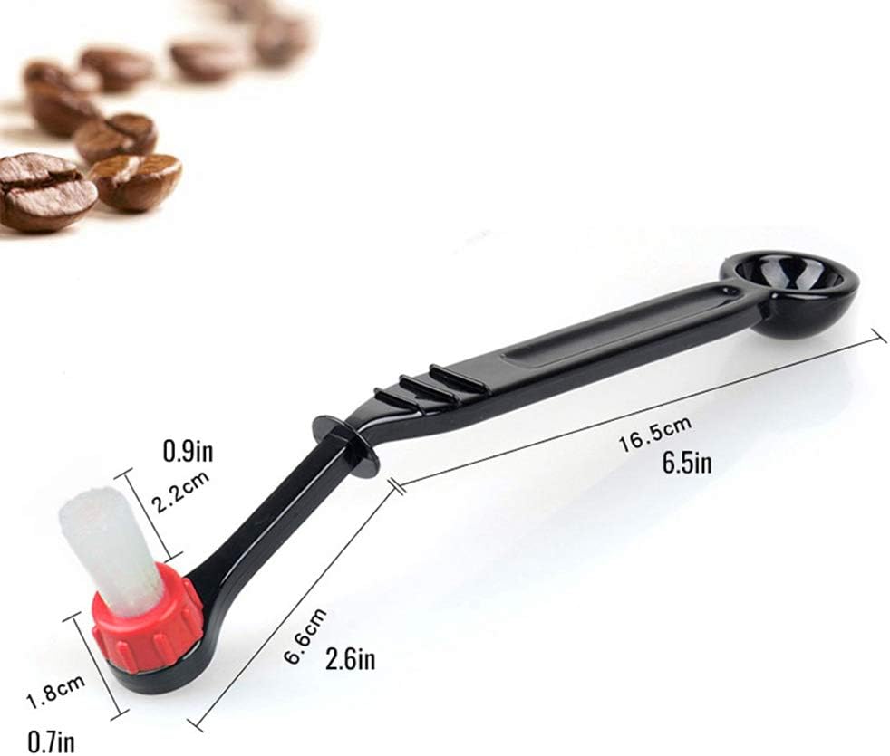 Espresso Machine Cleaning Brush Kit - CAFEMASY 2 Pieces Coffee Cleaning Brush with Spoon and 2 Pieces Detachable Brush Head for Coffee Grinder and Espresso Cleaning