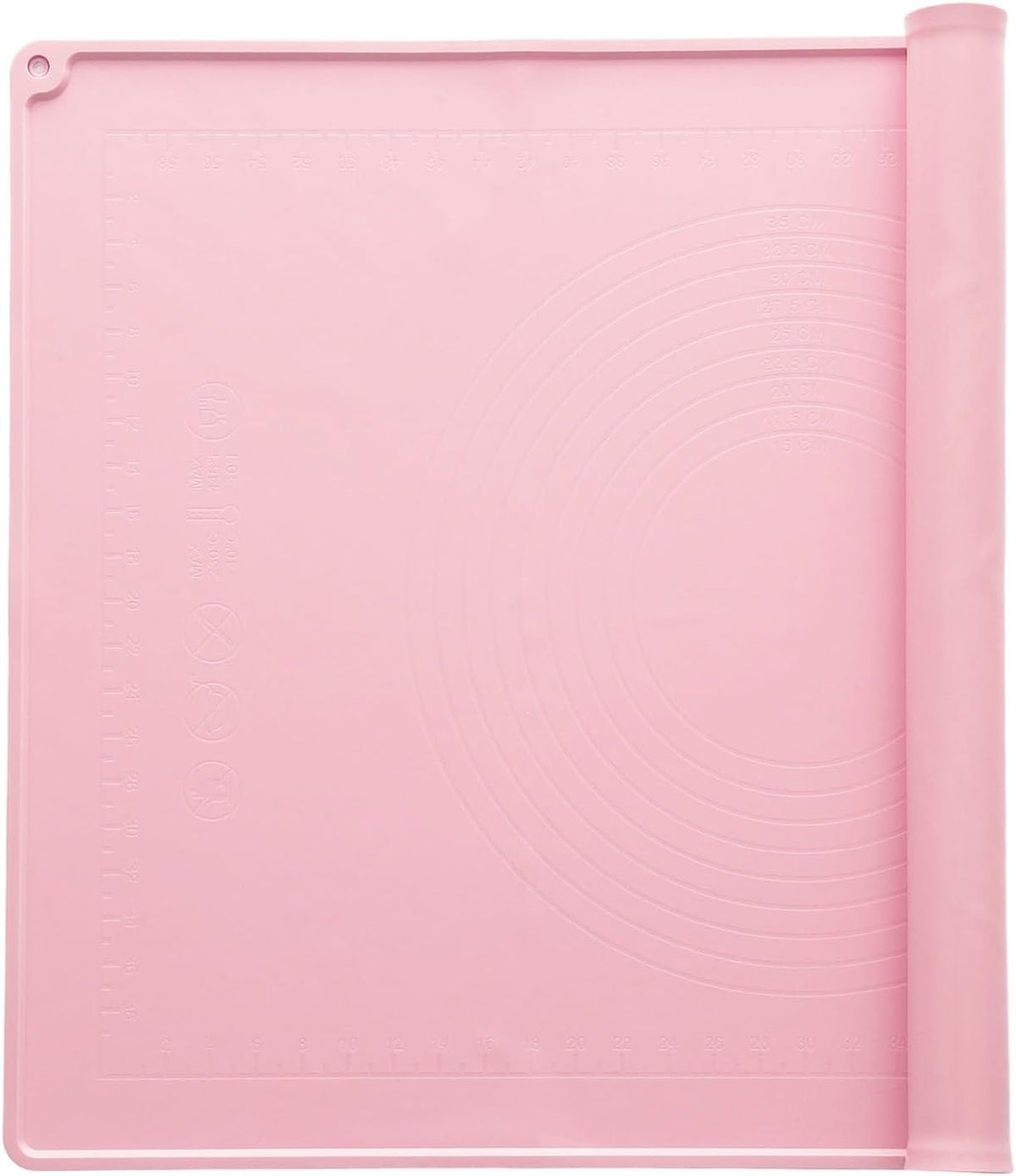 uxcell Silicone Pastry Mat, 27.5" x 19.7" Silicone Baking Mat with Measurements, Non-Stick Dough Rolling Mat for Making Pastry Cookies Bread Pizza Pink