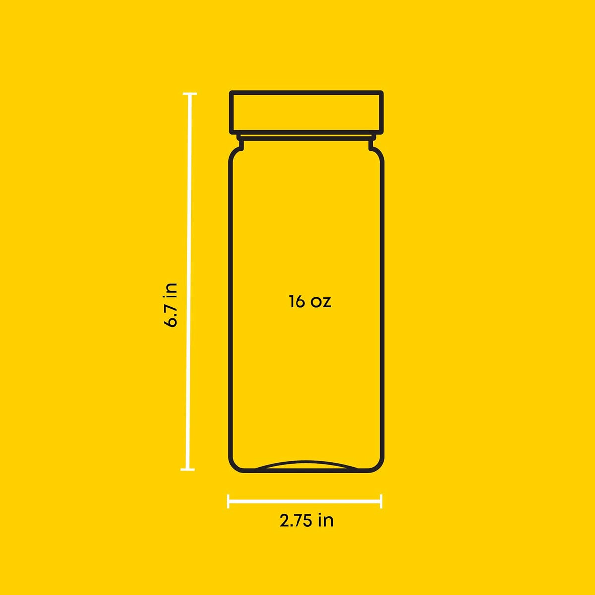 JoyJolt 16 oz Reusable Glass Bottles with Caps. Set of 8 Juicing Bottles With Lids and Juice Jars Labels. Glasses for Cold Brew, Smoothie