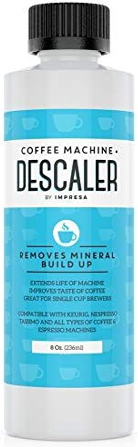IMPRESA Coffee Machine Descaler (2 Uses Per Bottle) - Made in the USA - Universal Descaling Solution, Compatible with Nespresso, Delonghi and All Single Use Coffee and Espresso Machines