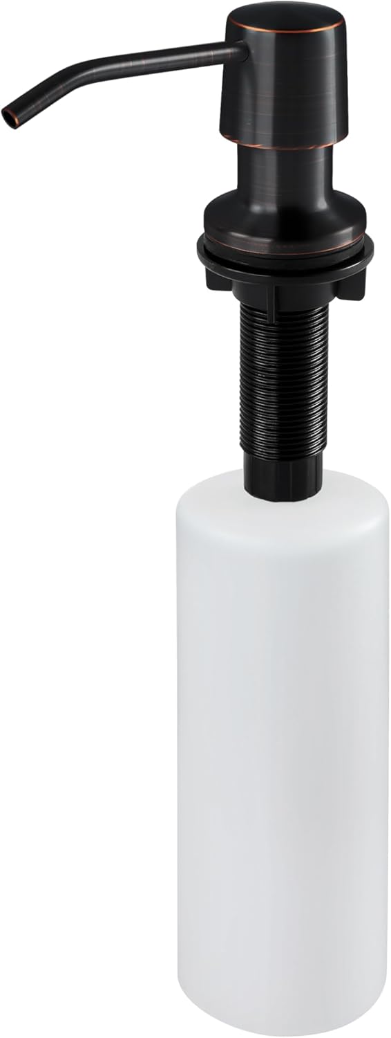 Soap Dispenser - 4” Spout and 16oz Capacity Bottle - Built in Sink Soap Dispenser for Kitchen Sink - Oil Rubbed Bronze Countertop Soap Dispenser Pump with 47" Extension