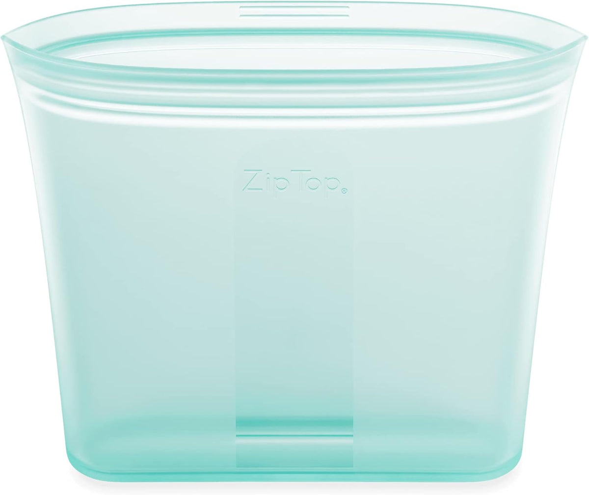 Zip Top Reusable Food Storage Bags | Sandwich Bag [Teal] | Silicone Meal Prep Container | Microwave, Dishwasher and Freezer Safe | Made in the USA