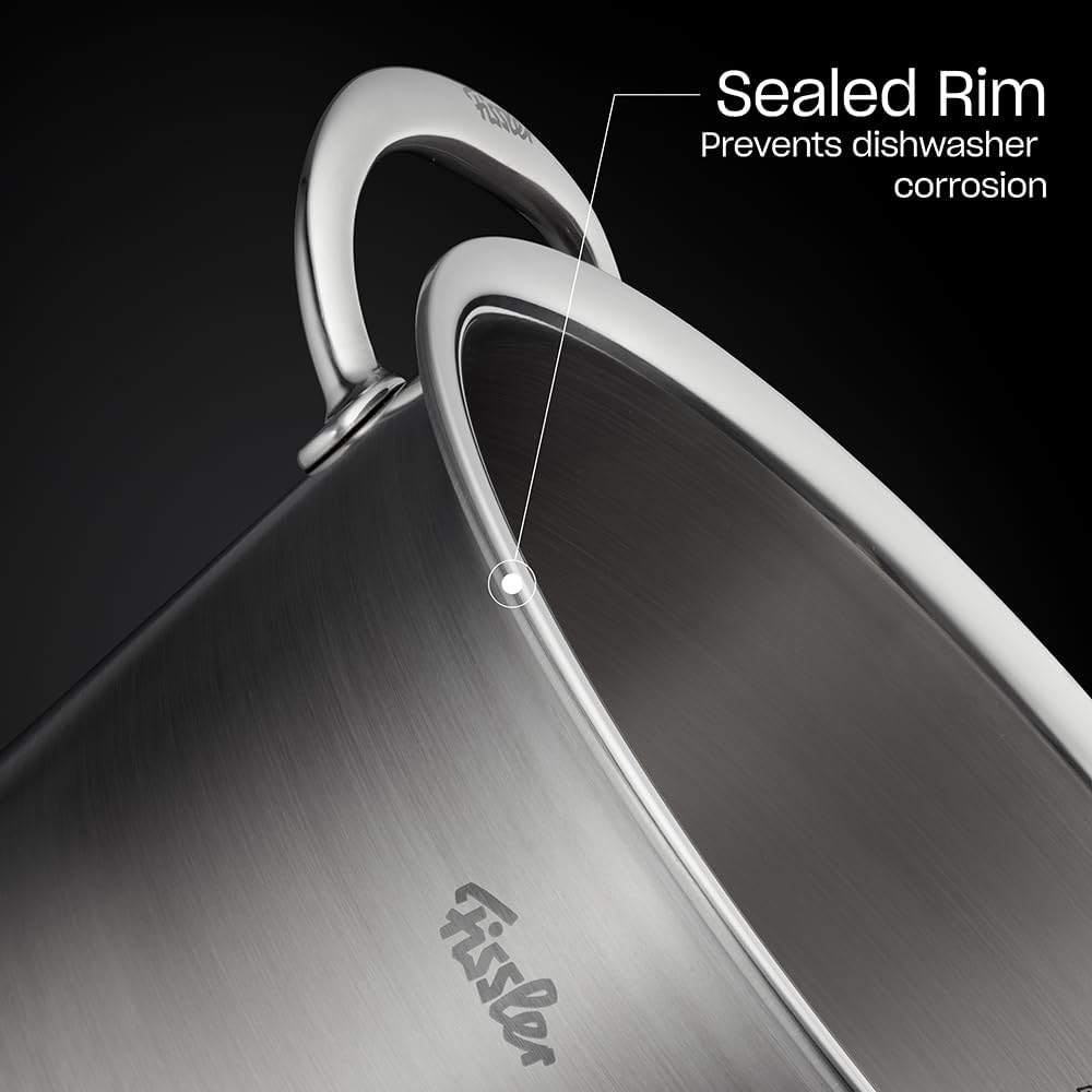 Fissler M5 Pro-Ply 5-ply Stainless Steel Stockpot, 6 Quart, with Metal Lid