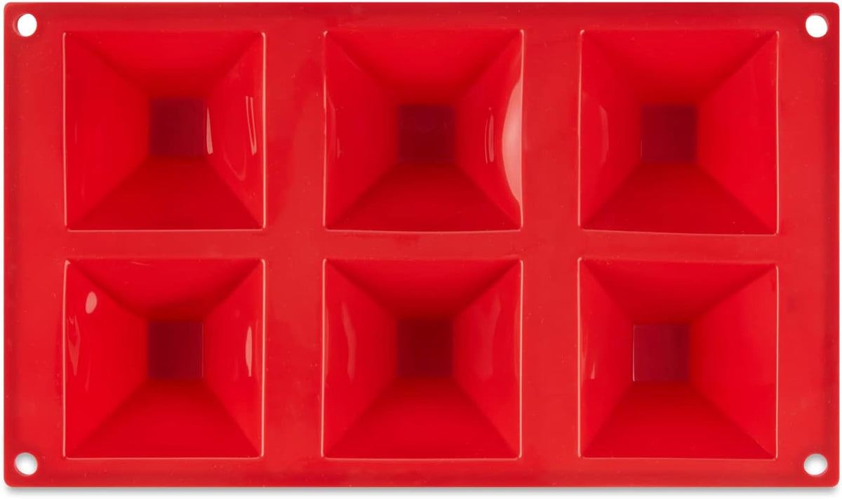 AME D'ESSENCE Pyramid Shaped Silicone Baking Mold - Non-Stick, Flexible, 6-Cup Capacity (3 oz), Reusable and Food-Grade - Perfect for Pyramid-Shaped Cakes, Brownies, and More!