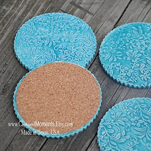 FLORAL WREATH Embossing Rolling Pin with Flowers Pattern. Dough and Clay Roller for Embossed Cookies and Pottery. Cookie and Ceramic Stamp. Backing Gifts for Women by Algis Crafts