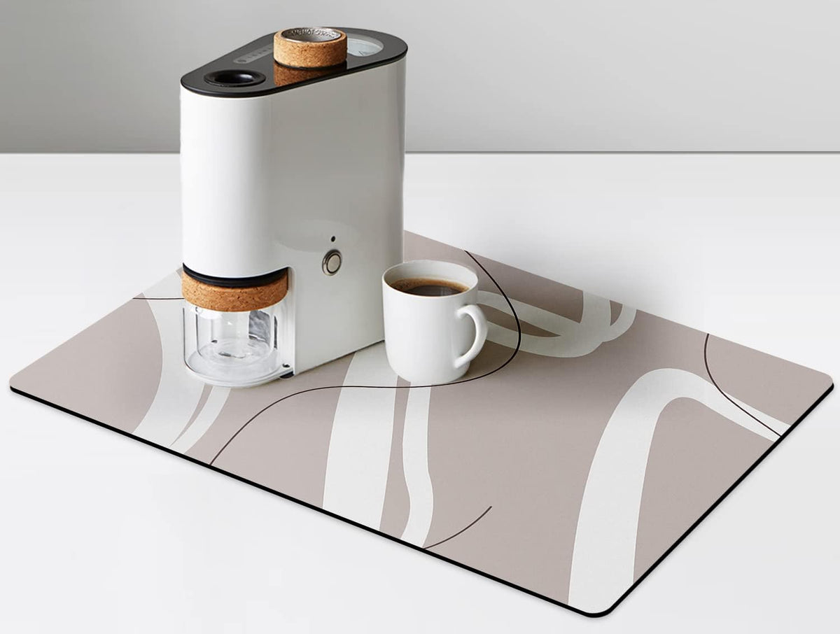 Golener Bar Mat Spill Mat,Counter Protector Absorbent Coffee Maker Spill Mat Under Espresso Maker rug,Heat Resistant Tamping Mat Protects Against Spills Water Proof Kitchen Decor,Use as Cup Mat