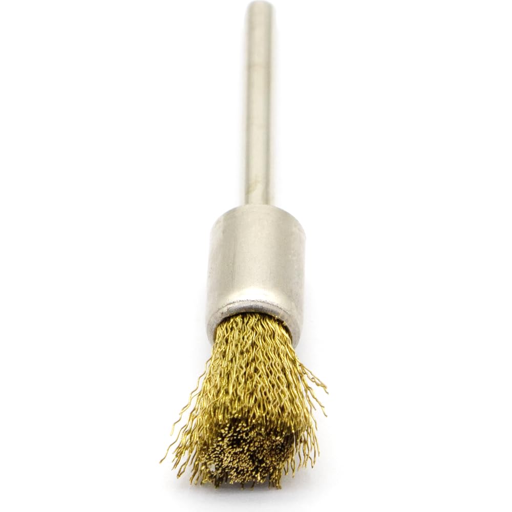 20PCS Brass Wire Brushes - Metal Rust Removal, Cleaning, and Polishing - 8mm Diameter, 1/8″ (3mm) Shaft - Removes Burrs, Dust, and Oxide Layer - Handles Rough Surfaces - Rotary Tool Accessories