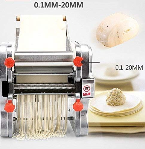 Hengwei 750W 110V Stainless Steel Commercial Electric Noodle Making Pasta Maker Dough Roller Noodle Cutting Machine(Noodle Width 18CM,Knife Length 18CM,Noodle Width 1.5mm)
