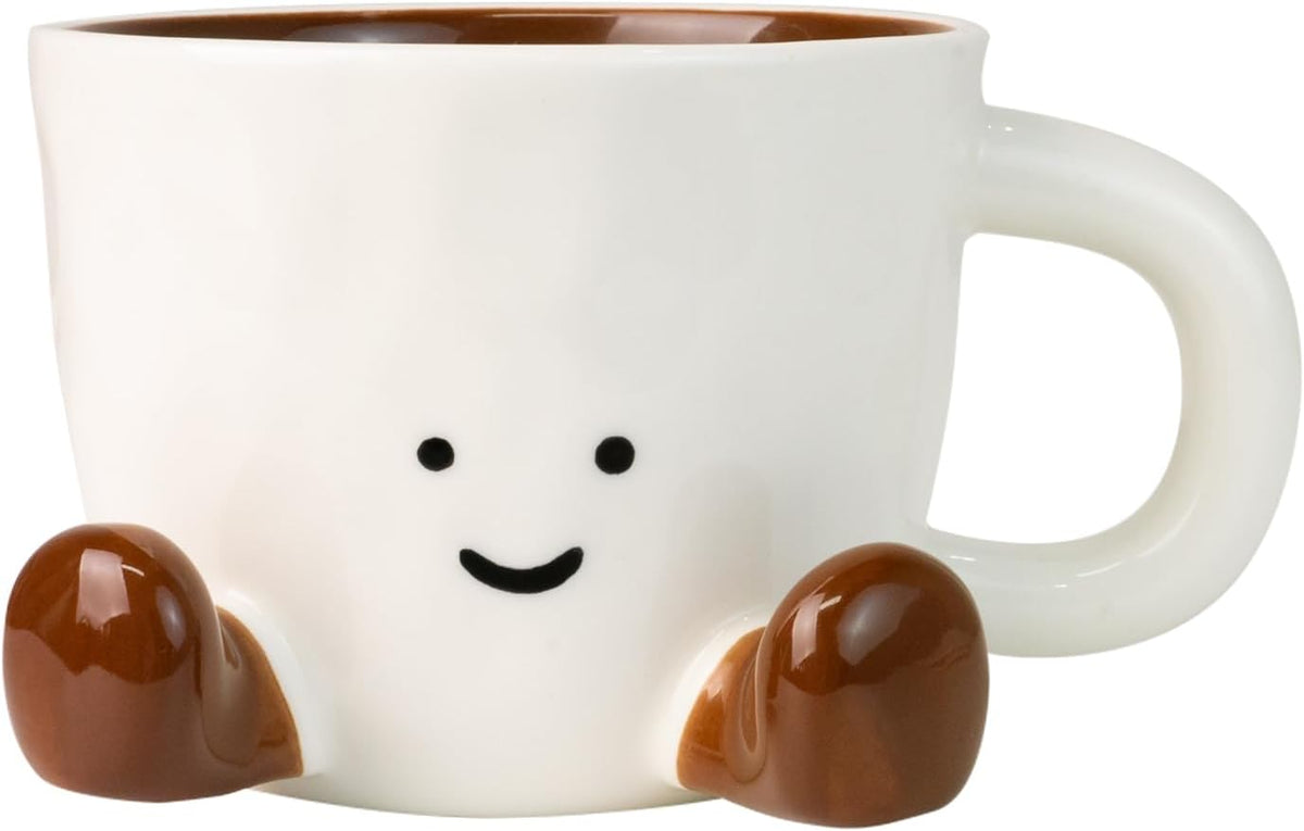 Cute Coffee Mug for Women, Ceramic Funny Coffee Cup - 12 oz Novelty Unique Teacup with Handle - Artistic Coffee Mug for Family, Friends, Coworkers