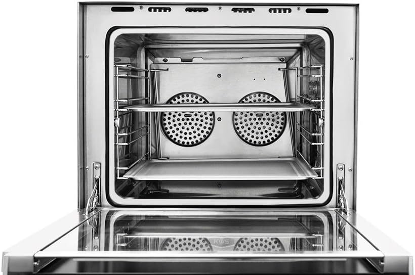KWS CO-3 1600W Half Size Commercial Countertop Convection Oven, 2 Cu. Ft. - 120V, 4-Tier Toaster w/Front Glass Door, Electric Baking Oven