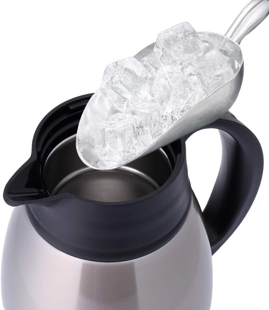 GiNT Stainless Steel Thermal Coffee Carafe, Double Walled Vacuum Water and Beverage Dispenser, 12 Hour Heat Retention, 65 OZ /1.9 Liter, Silver