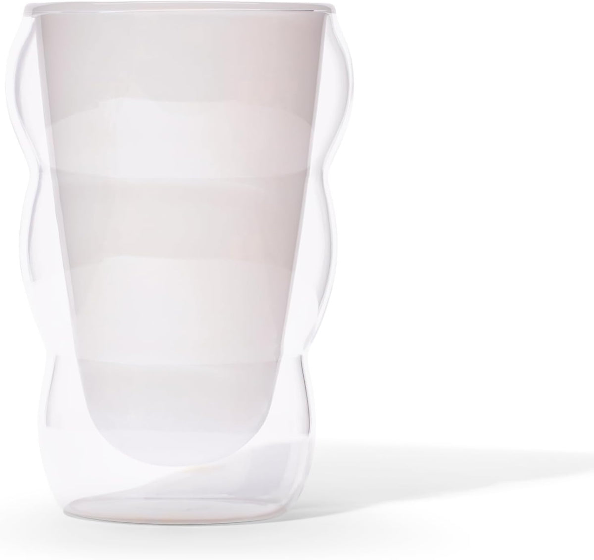 Glass Cloud cups 12 oz Double Wall Insulated Glass Cups - heat-resistant borosilicate glass -perfect for iced teas, lattes, and all your favorite sips (White)