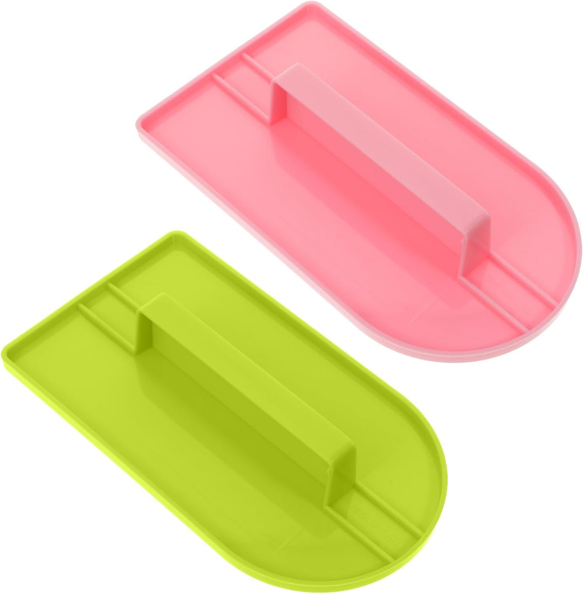 2 PCS Fondant Smoothing Tool, Cake Decoration Icing Smoother, Plastic Fondant Icing Smoother Polisher, Icings Scraper Paddle Tool for Cake Decoration Tools (Pink, Green)